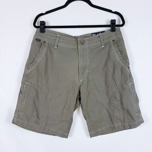 Kuhl Vintage Patina Dye Shorts Mens 32 Brown Zip Pockets Outdoor Hiking